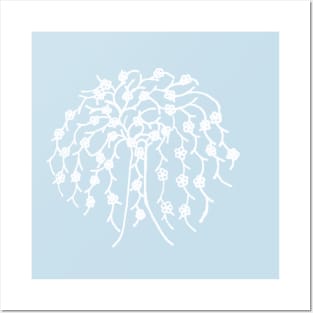 White Healing Tree Posters and Art